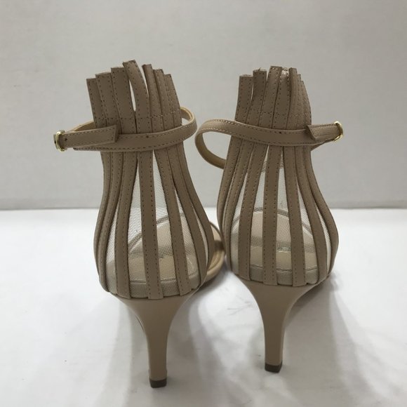 KAY UNGER - CAGE BACK MID HEEL ANKLE STRAP SANDAL - Picture 3 of 7
